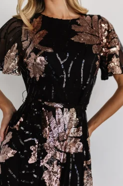 Online Baltic Born Muse Sequin Maxi Dress | Black + Rose
