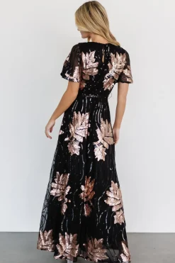 Online Baltic Born Muse Sequin Maxi Dress | Black + Rose