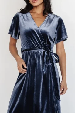 Sale Baltic Born Nadine Velvet Midi Dress | Blue