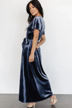 Sale Baltic Born Nadine Velvet Midi Dress | Blue