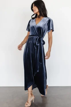 Sale Baltic Born Nadine Velvet Midi Dress | Blue