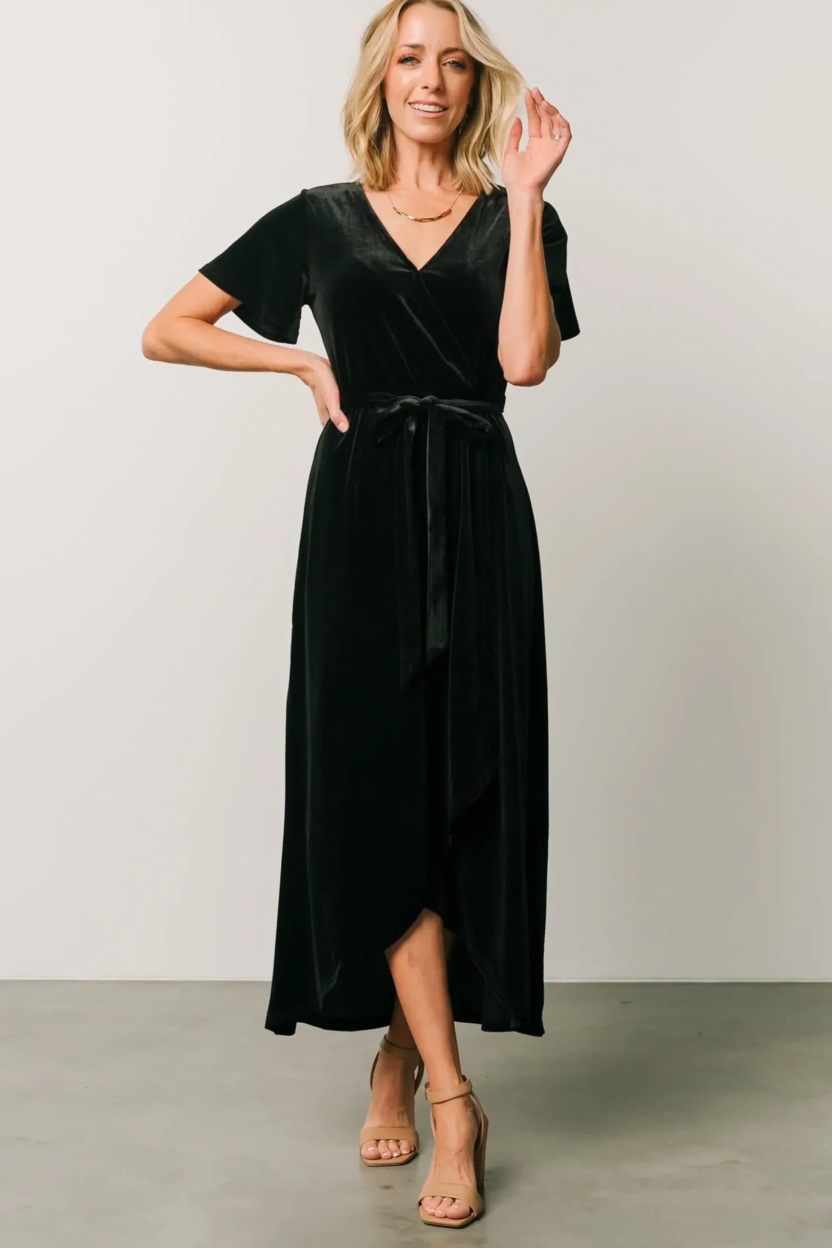 Best Baltic Born Nadine Velvet Midi Dress | Black