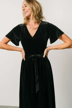 Best Baltic Born Nadine Velvet Midi Dress | Black