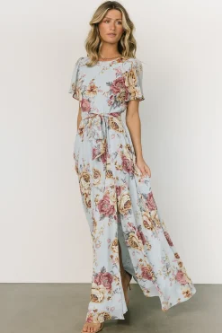 Outlet Baltic Born Naomi Short Sleeve Maxi Dress | Blue Multi Floral
