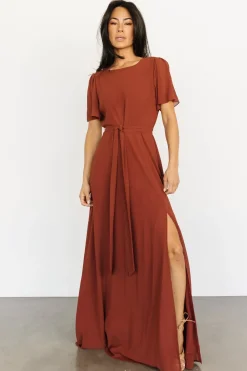 Online Baltic Born Naomi Short Sleeve Maxi Dress | Cinnamon