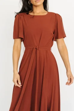 Online Baltic Born Naomi Short Sleeve Maxi Dress | Cinnamon