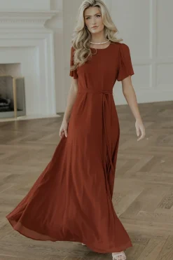 Online Baltic Born Naomi Short Sleeve Maxi Dress | Cinnamon