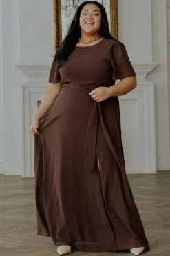 Outlet Baltic Born Naomi Short Sleeve Maxi Dress | Espresso