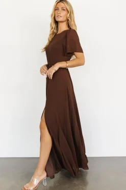 Outlet Baltic Born Naomi Short Sleeve Maxi Dress | Espresso