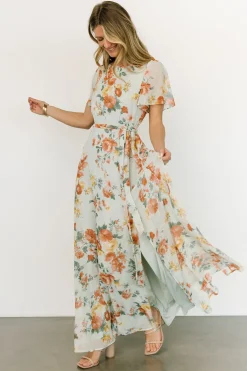 Hot Baltic Born Naomi Short Sleeve Maxi Dress | Sage Floral