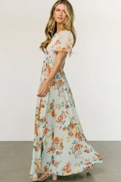 Hot Baltic Born Naomi Short Sleeve Maxi Dress | Sage Floral