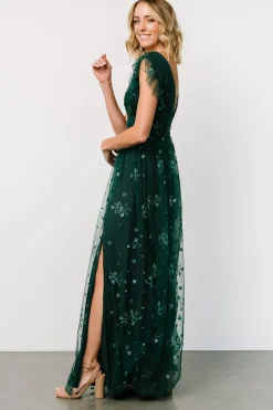 Online Baltic Born Natalia Floral Embellished Maxi Dress | Emerald