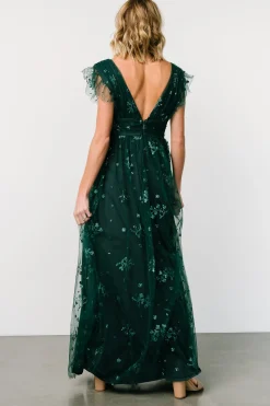 Online Baltic Born Natalia Floral Embellished Maxi Dress | Emerald