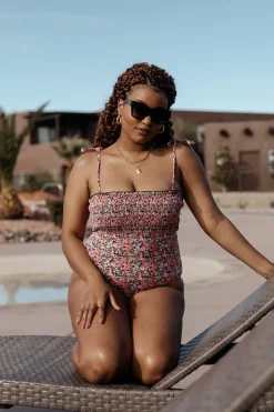 Online Baltic Born Nikki Smocked One Piece | Black Floral