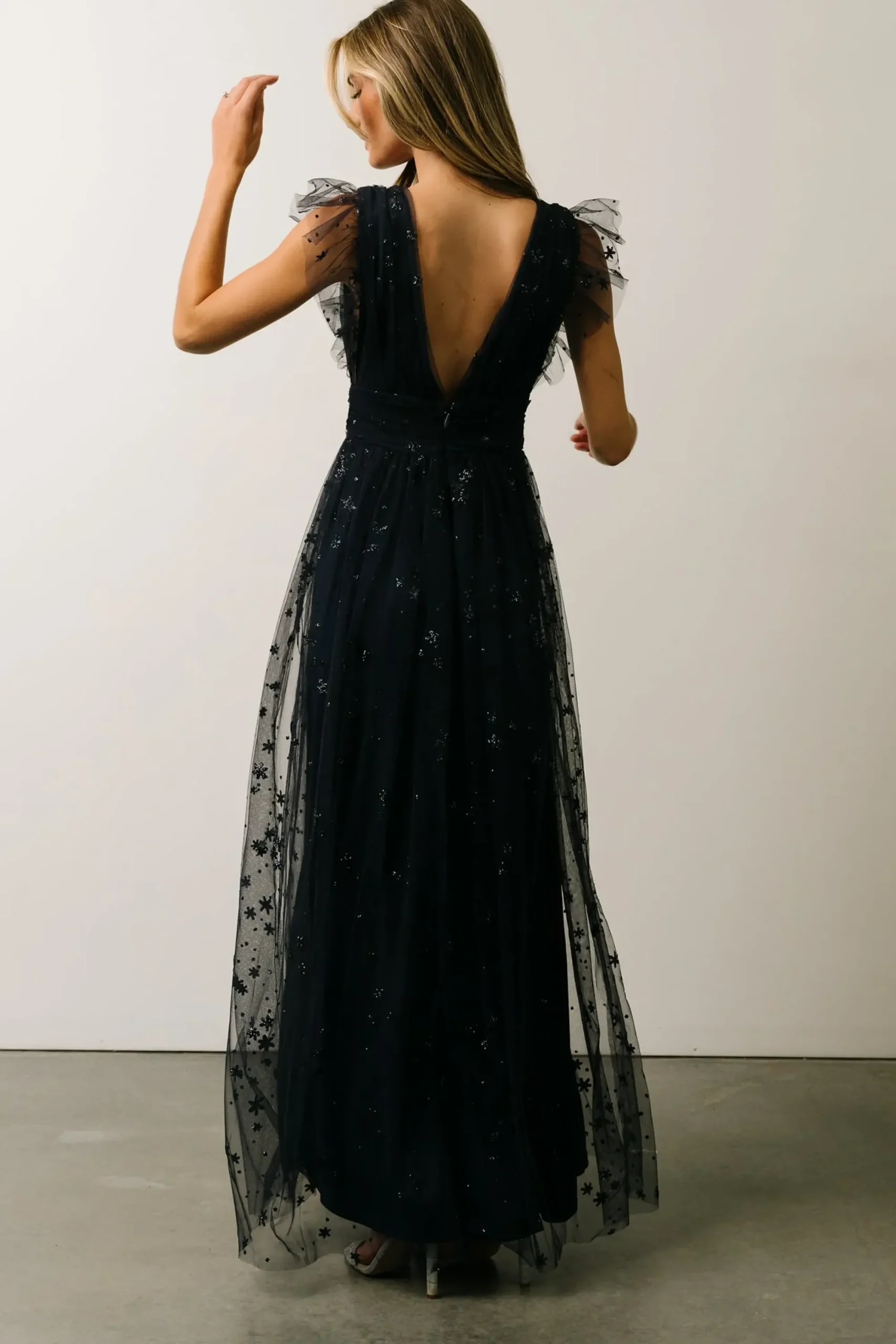 Clearance Baltic Born Nova Shimmer Maxi Dress | Navy