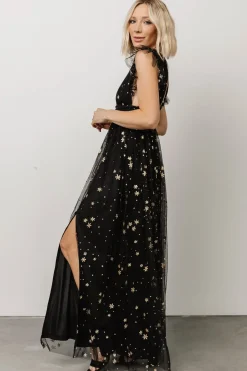 Fashion Baltic Born Nova Shimmer Maxi Dress | Black + Gold