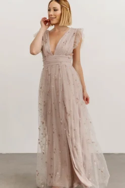 Clearance Baltic Born Nova Shimmer Maxi Dress | Dusty Lilac