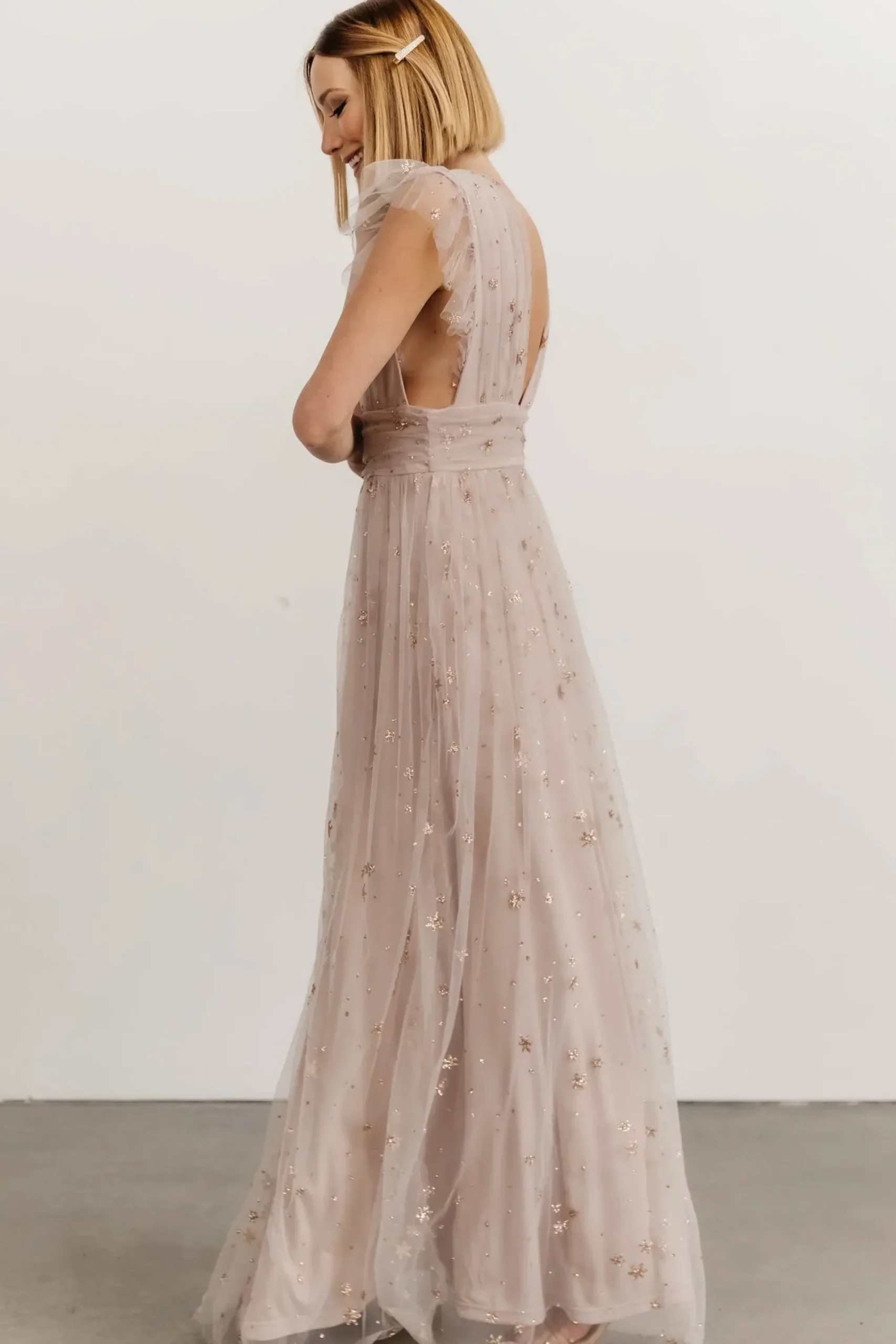 Clearance Baltic Born Nova Shimmer Maxi Dress | Dusty Lilac