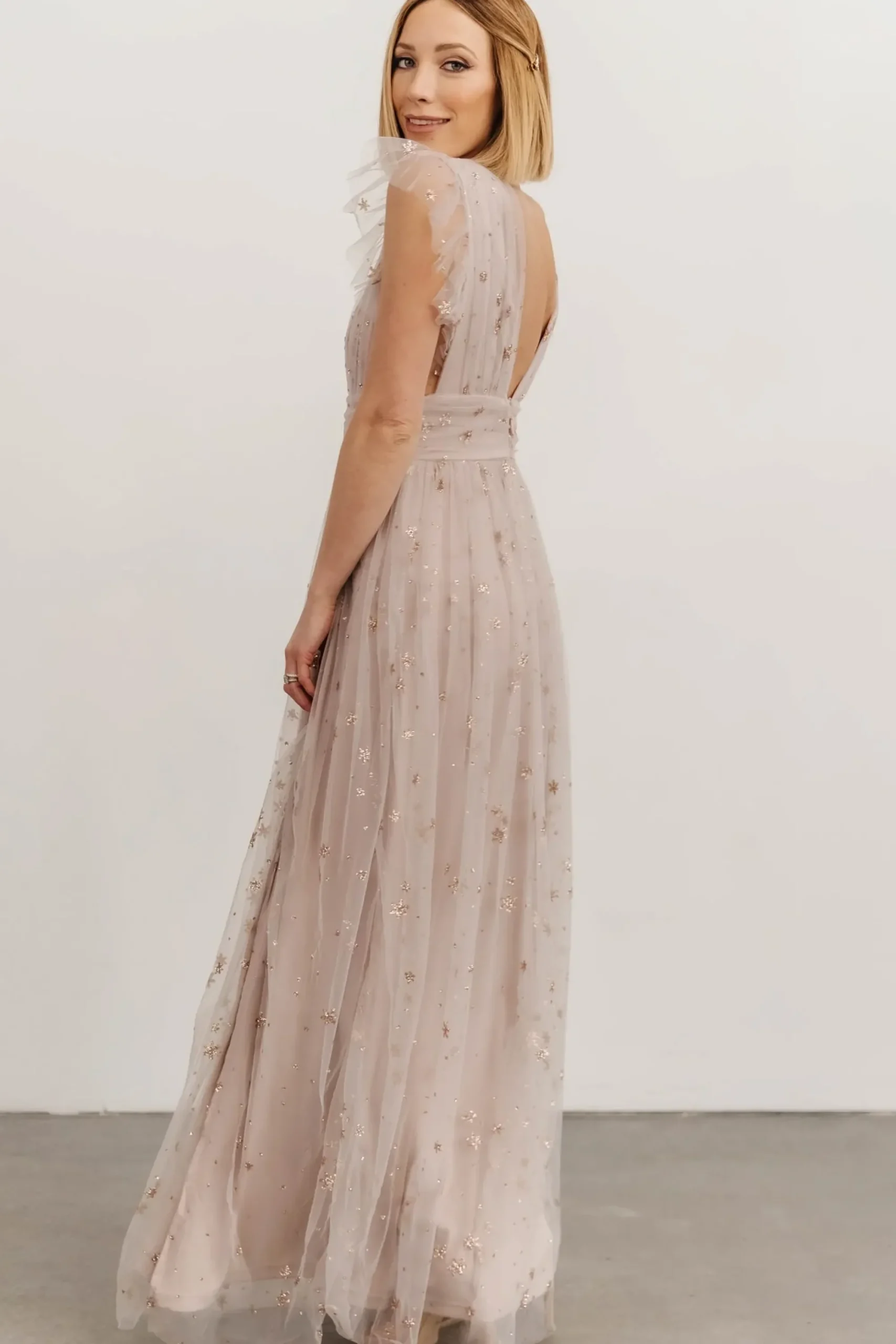 Clearance Baltic Born Nova Shimmer Maxi Dress | Dusty Lilac