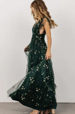 Clearance Baltic Born Nova Shimmer Maxi Dress | Green + Gold