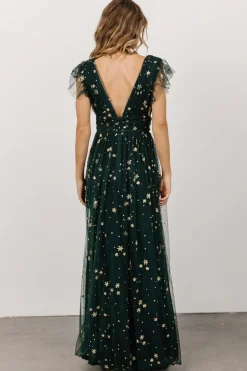 Clearance Baltic Born Nova Shimmer Maxi Dress | Green + Gold