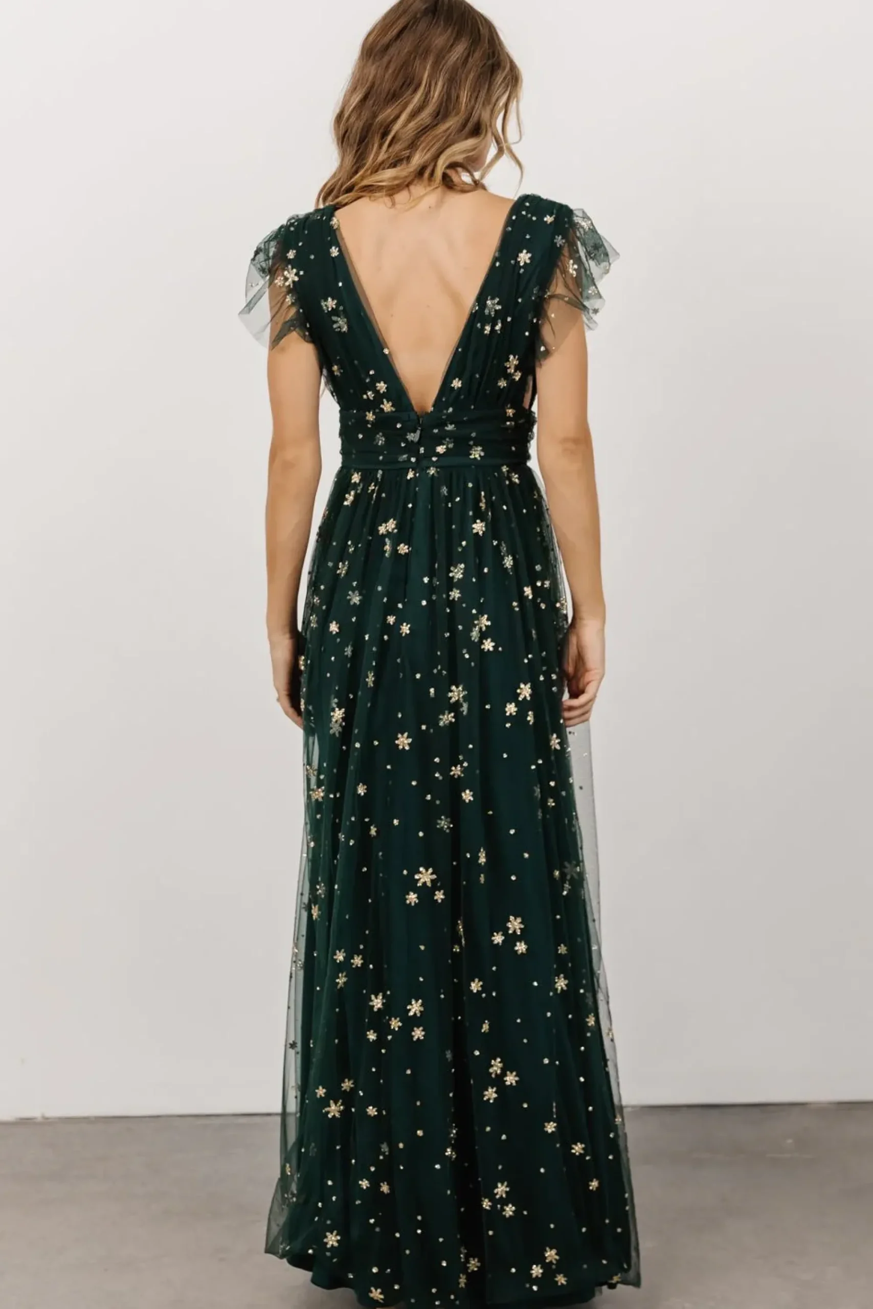 Clearance Baltic Born Nova Shimmer Maxi Dress | Green + Gold