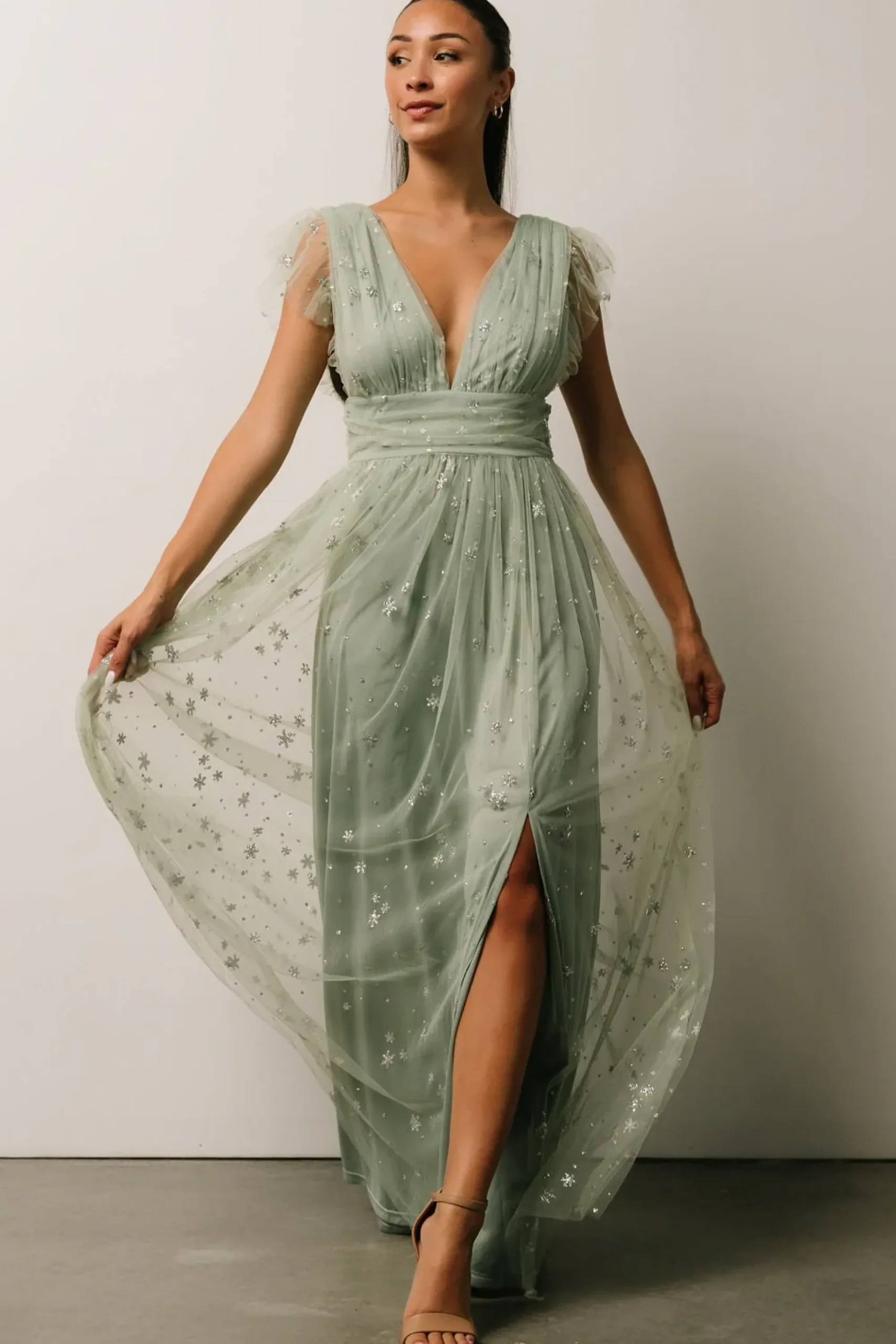 Fashion Baltic Born Nova Shimmer Maxi Dress | Sage + Silver