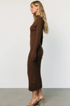 Outlet Baltic Born Oliver Ribbed Sweater Dress | Chocolate
