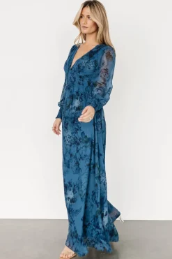 Outlet Baltic Born Olivia Maxi Dress | Deep Blue Floral