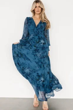 Outlet Baltic Born Olivia Maxi Dress | Deep Blue Floral