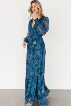 Outlet Baltic Born Olivia Maxi Dress | Deep Blue Floral