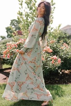 Discount Baltic Born Olivia Maxi Dress | Sage + Peach Floral