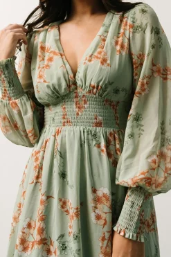 Discount Baltic Born Olivia Maxi Dress | Sage + Peach Floral