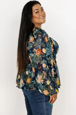 Online Baltic Born Ollie Smocked Top | Navy Multi