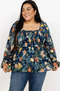 Online Baltic Born Ollie Smocked Top | Navy Multi