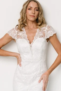 Best Baltic Born Oriana Embossed Shimmer Midi Dress | Off White