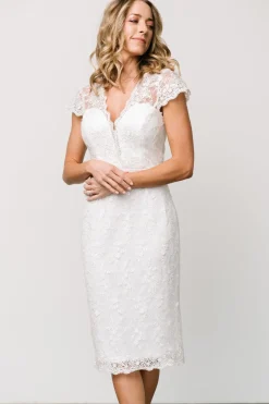 Best Baltic Born Oriana Embossed Shimmer Midi Dress | Off White