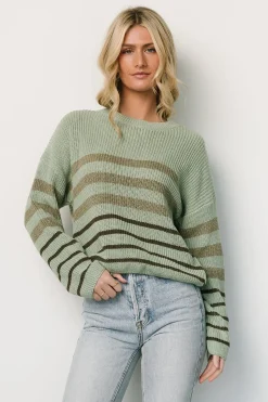 Sale Baltic Born Oslo Striped Sweater | Dusty Olive