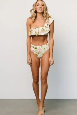 Clearance Baltic Born Palma Ruffle Bikini Top | Green + Pink