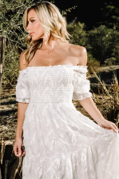 Online Baltic Born Paloma Smocked Feather Maxi Dress | Off White