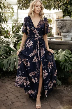 Sale Baltic Born Parisian Velvet Maxi Dress | Blue + Blush Floral