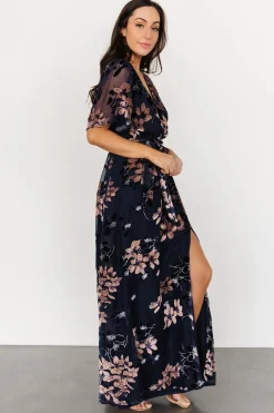 Sale Baltic Born Parisian Velvet Maxi Dress | Blue + Blush Floral