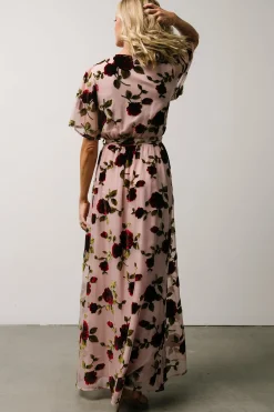 Best Baltic Born Parisian Velvet Maxi Dress | Blush Rose Floral