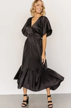 Outlet Baltic Born Pasadena Satin Dress | Black