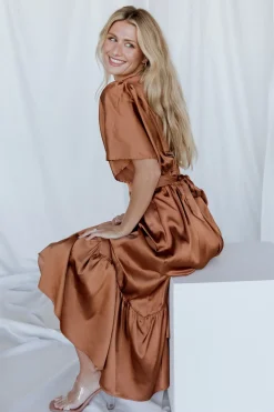 Online Baltic Born Pasadena Satin Dress | Copper