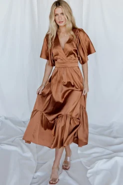 Online Baltic Born Pasadena Satin Dress | Copper