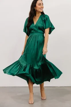 Fashion Baltic Born Pasadena Satin Dress | Green
