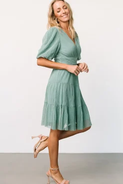 Online Baltic Born Patrice Short Dress | Dusty Green