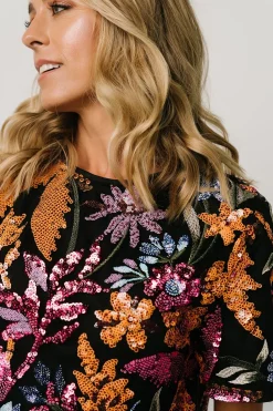 Clearance Baltic Born Patricia Sequin Short Dress | Black