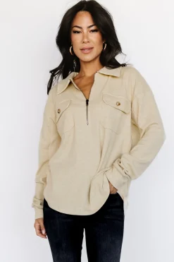 Fashion Baltic Born Patrick Half Zip Pullover | Honey